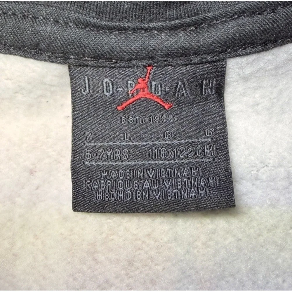 Air Jordan Hoodie Boys L (7) Large Red Essential Holiday Plaid‎ Sweatshirt